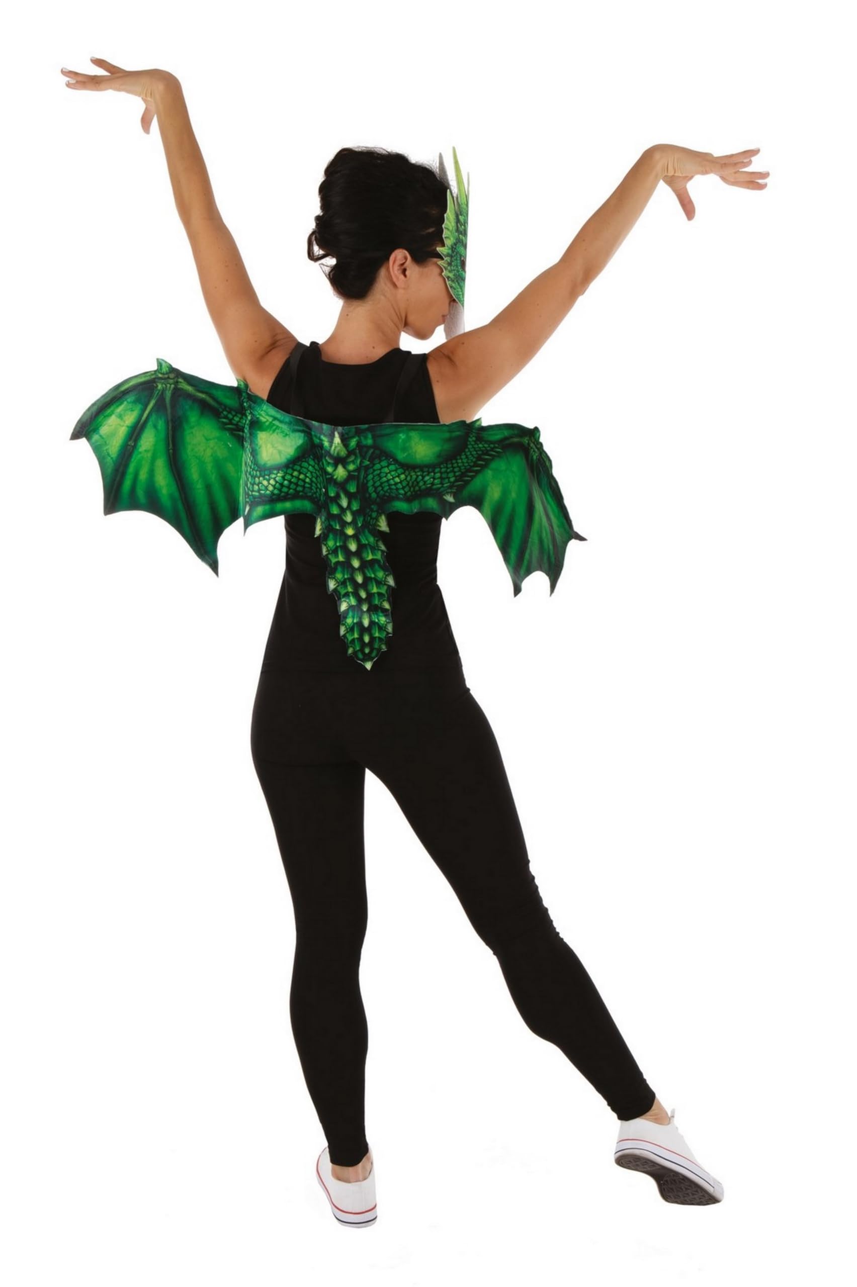 p-tit-clown-set-gr-ner-drache-fl-gel-und-maske image 2