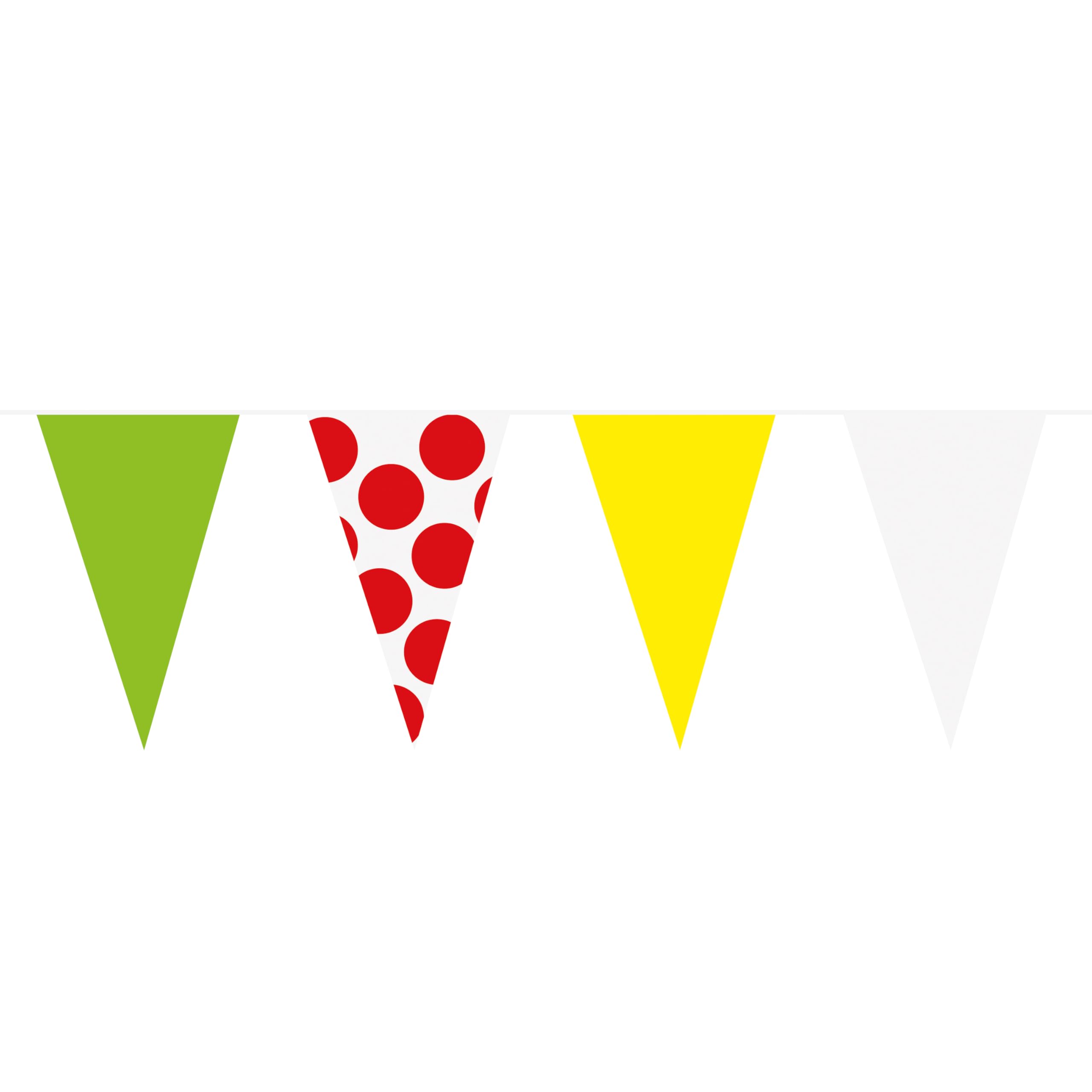 ptit-clown-23881-wimpelkette-10-m-gr-n-gelb-wei-gepunktet image 1