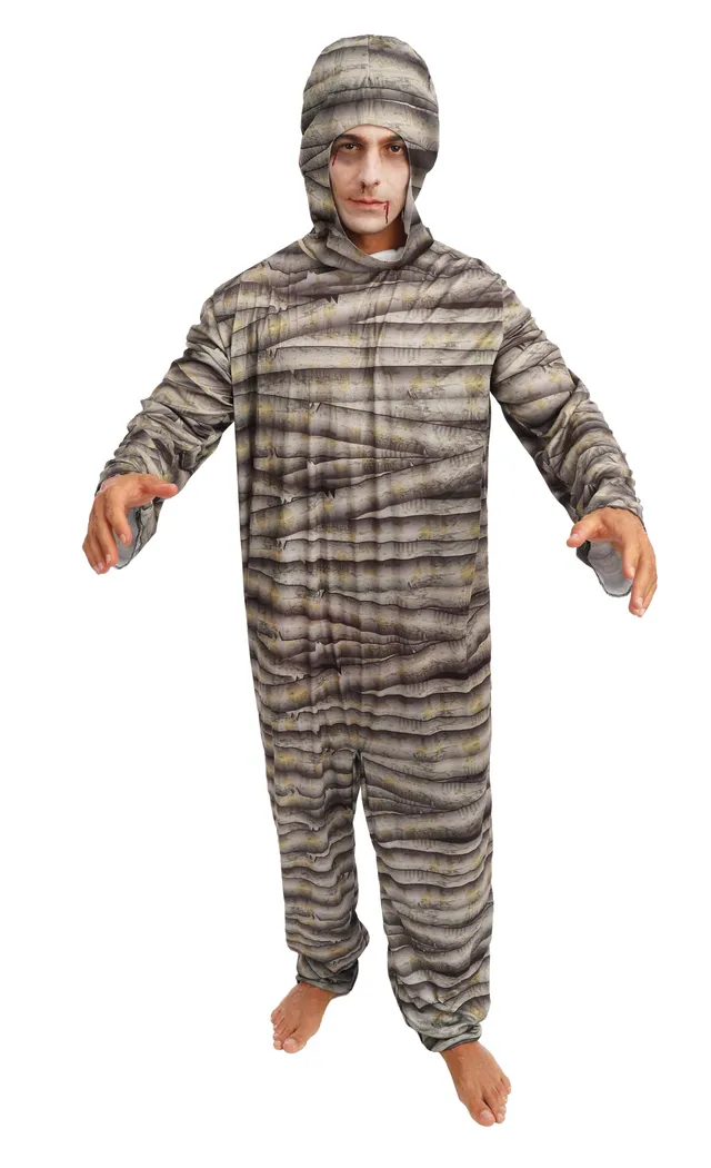 p-tit-clown-mumie-kost-m-f-r-erwachsene-mit-kapuze-und-overall image 1