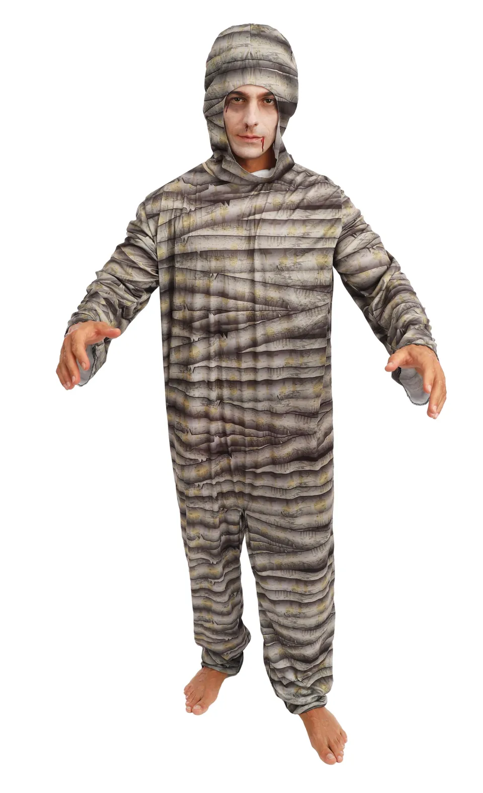 p-tit-clown-mumie-kost-m-f-r-erwachsene-mit-kapuze-und-overall image 1