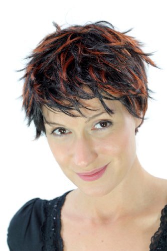 wig-me-up-yzf-4126-1b350-kurzhaarper-cke-schwarz-mit-roten-str-hnen-20-cm image 4