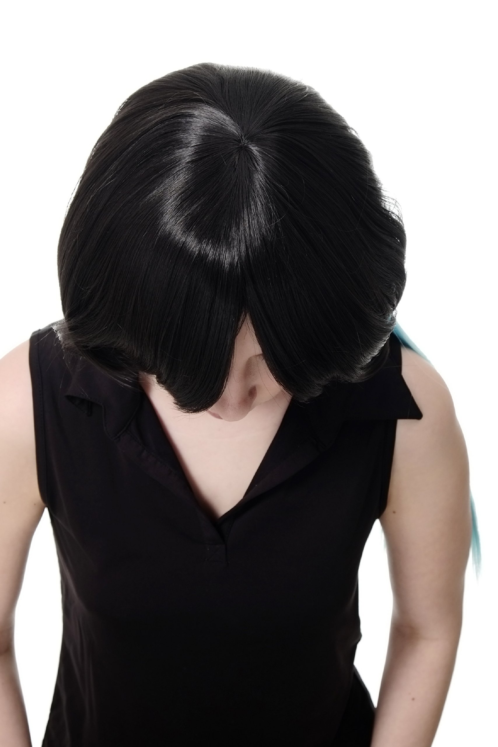 wig-me-up-cosplay-per-cke-bob-mit-langem-zopf-schwarz-hellblau-sa074-2htf2513 image 5