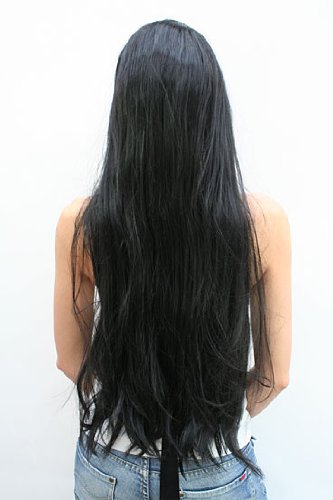 wig-me-up-th46-party-per-cke-schwarz-glatt-mit-scheitel-80-cm image 5