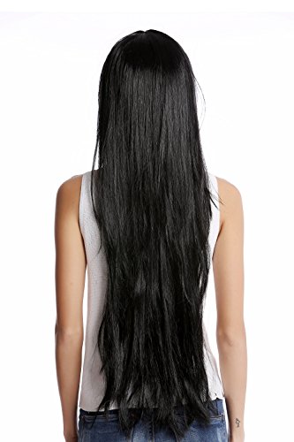 wig-me-up-ylx-9501-p103-damenper-cke-karneval-sehr-lang-schwarz-glatt-mit-pony image 8