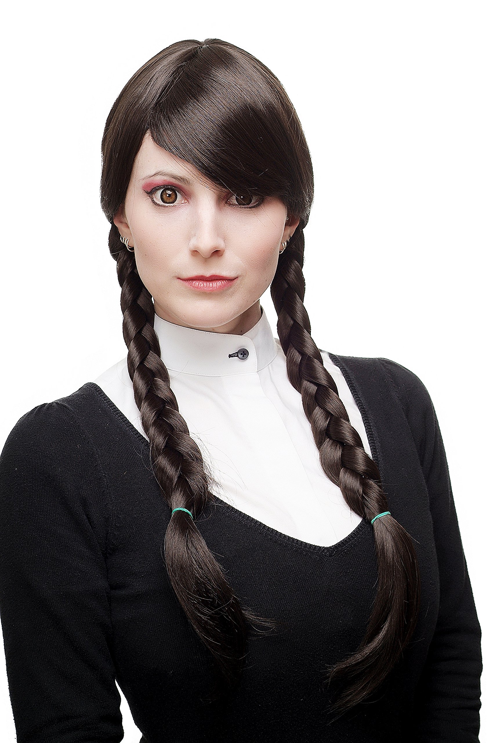 wig-me-up-3446-4-per-cke-dunkelbraun-mit-geflochtenen-z-pfen-60-cm image 1