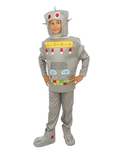 ptit-clown-roboter-kost-m-f-r-kinder-grau-komplett-mit-helm image 7