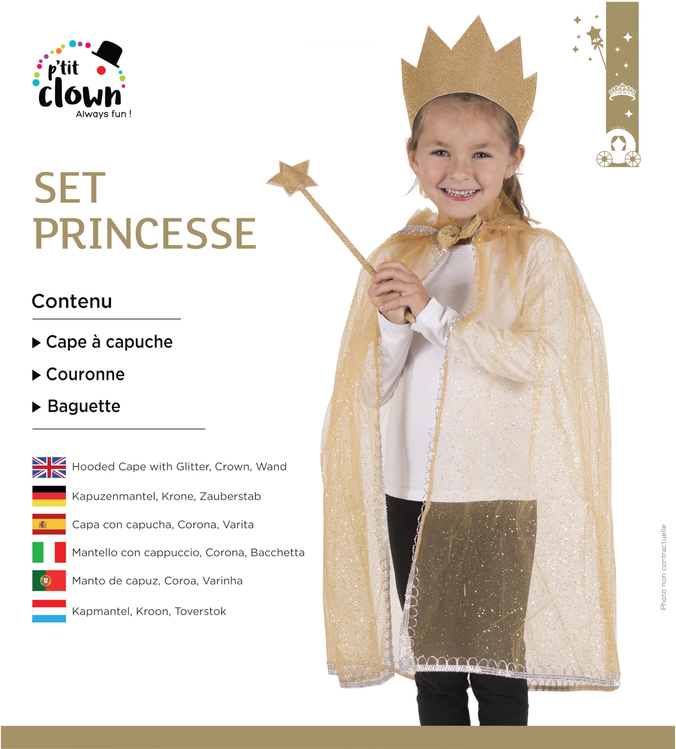 p-tit-clown-zubeh-r-set-glitzerprinzessin-m-dchen-einheitsgr-e-gold image 5