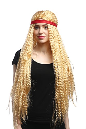 wig-me-up-90783-za02a-per-cke-damen-hippie-goldblond-75-cm-mit-stirnband image 6