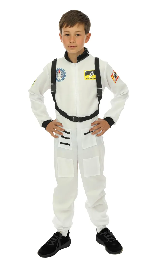 ptit-clown-astronauten-kost-m-f-r-kinder-wei-polyester image 1