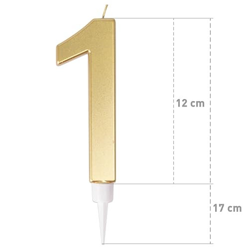 ptit-clown-23951-riesenkerze-gold-zahl-1-13-cm-zahlenkerze image 8