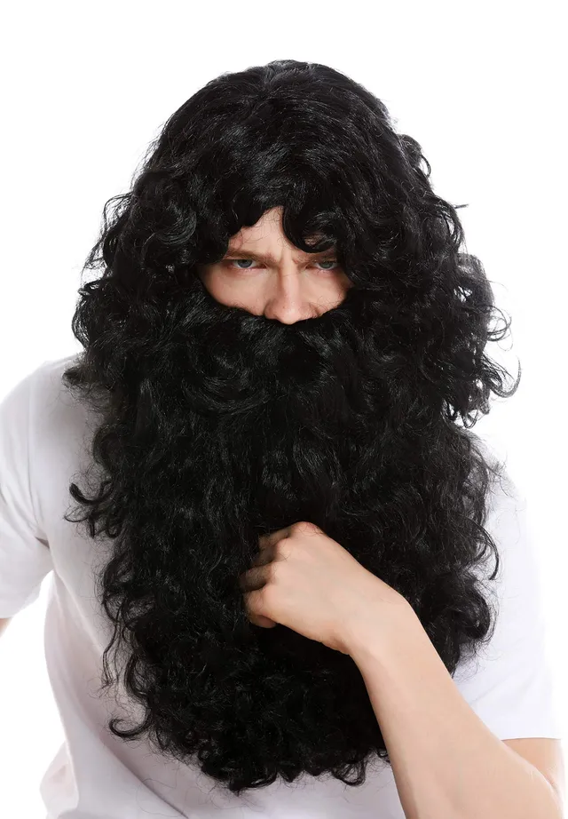 wig-me-up-46-a-b-za103-per-cke-und-bart-set-knecht-ruprecht-schwarz image 1