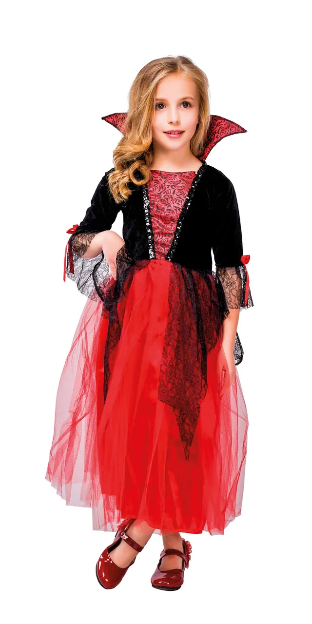 p-tit-clown-vampiress-kost-m-rot-schwarz-7-9-jahre image 1