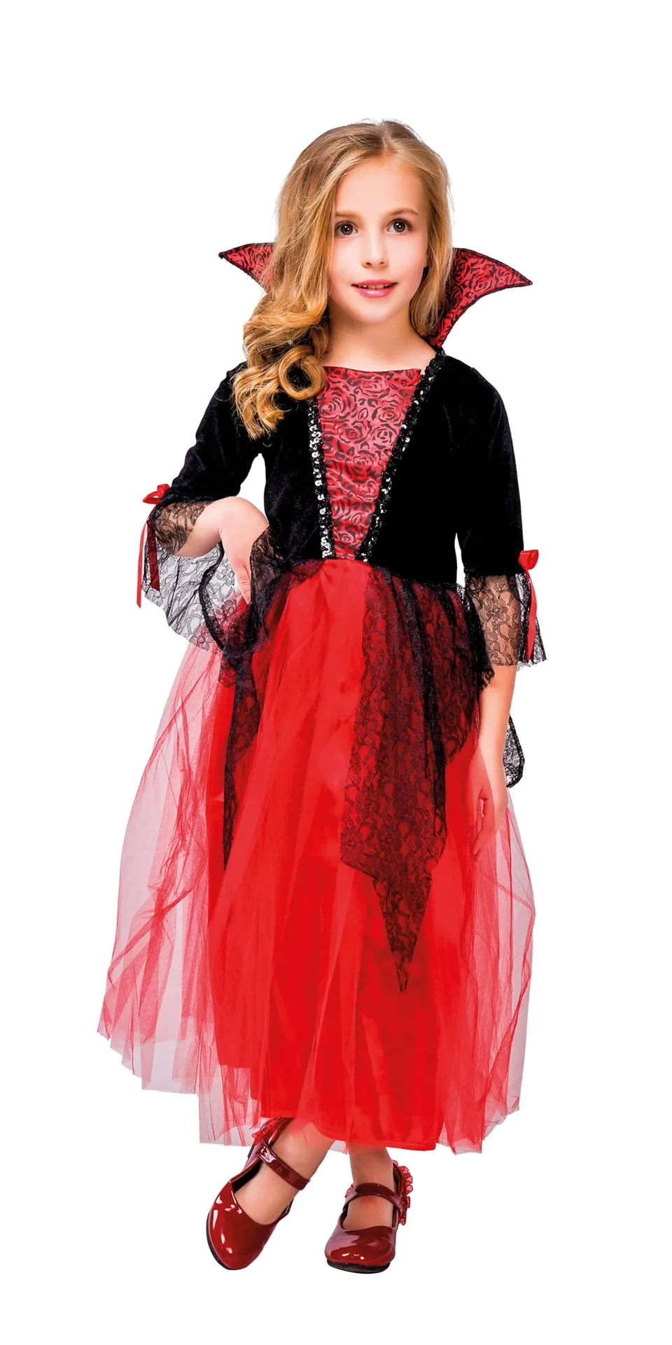 p-tit-clown-vampiress-kost-m-rot-schwarz-7-9-jahre image 1