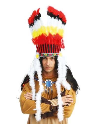 p-tit-clown-26300-indianer-kopfschmuck-rot-gelb-mit-marabouts-einheitsgr-e image 3