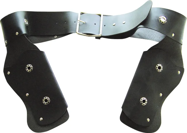 ptit-clown-cowboy-g-rtel-kunstleder-schwarz-mit-2-pistolenhalftern-erwachsene image 1