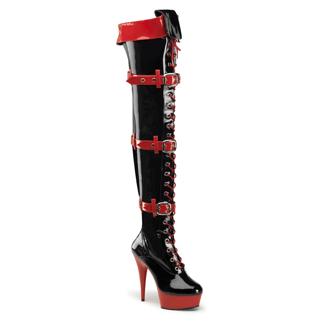 funtasma-medic-3028-nurse-overknee-stiefel-schwarz-rot-mit-15-2-cm-absatz image 1