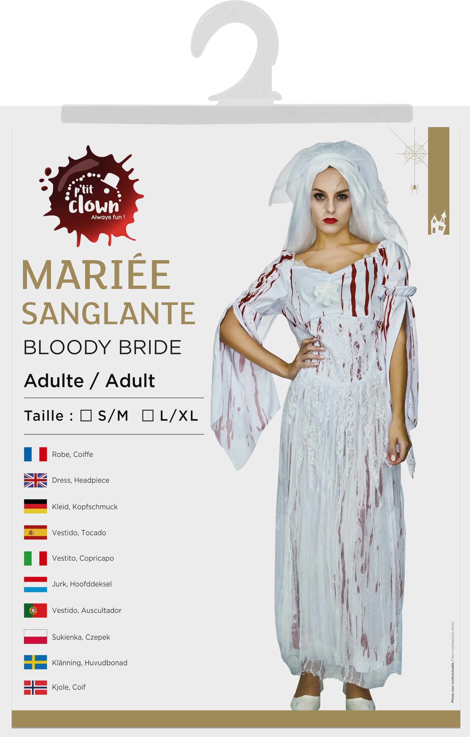 p-tit-clown-blutige-braut-kost-m-erwachsene-kleid-kopfschmuck image 3