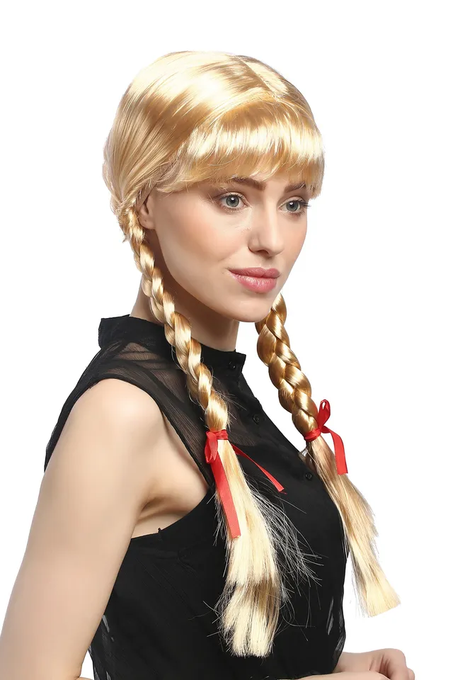 WIG ME UP XR-008-P02 Damen-Perücke Schulmädchen Lolita Blond Goldblond 60 cm