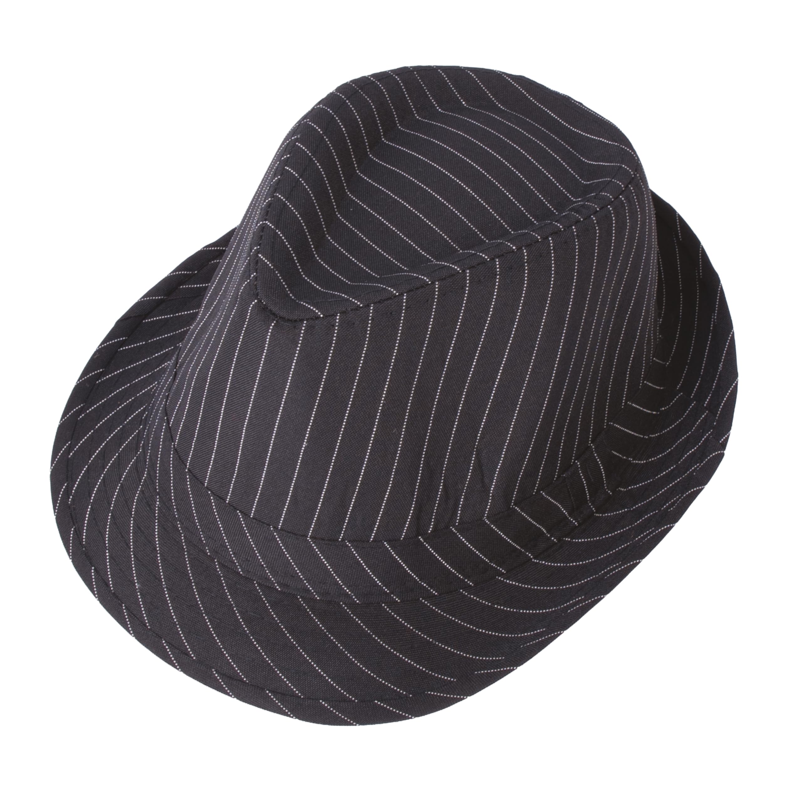 ptit-clown-40388-borsalino-hut-stoff-erwachsene-schwarz-wei-gestreift image 1