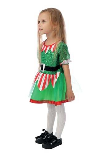 ptit-clown-wichtelkost-m-weihnachtself-f-r-m-dchen-gr-n-mit-kleid-und-m-tze image 7