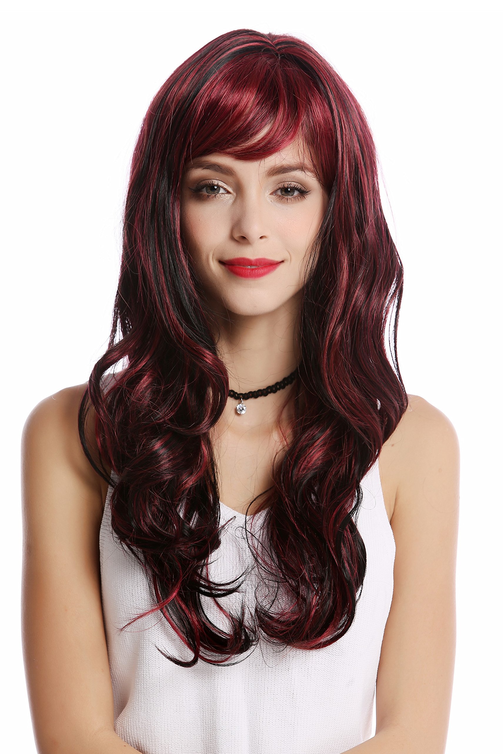 wig-me-up-gf-w2088-1h139-damenper-cke-lang-wellig-schwarz-mit-aubergine-rot image 2