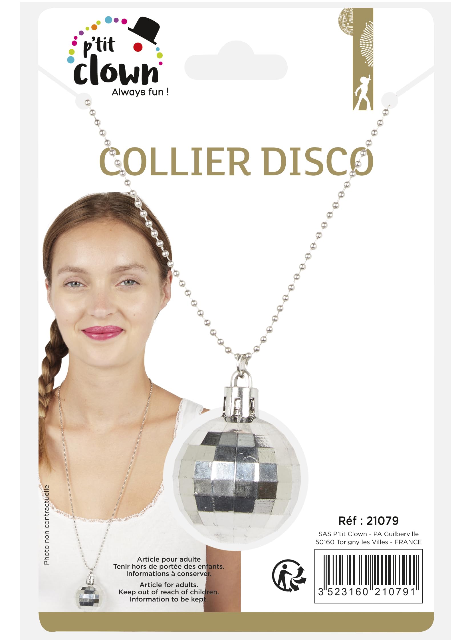 ptit-clown-re21079-discokugel-halskette-70er-accessoire image 3