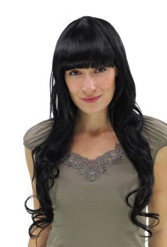 wig-me-up-yzf-4048-1-langhaarper-cke-damen-rabenschwarz-gewellt-mit-pony-65-cm image 4