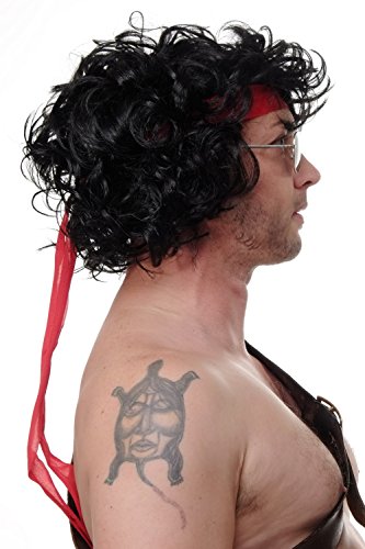 wig-me-up-3089-1-herren-per-cke-80er-locken-schwarz-mit-stirnband-25-cm image 6