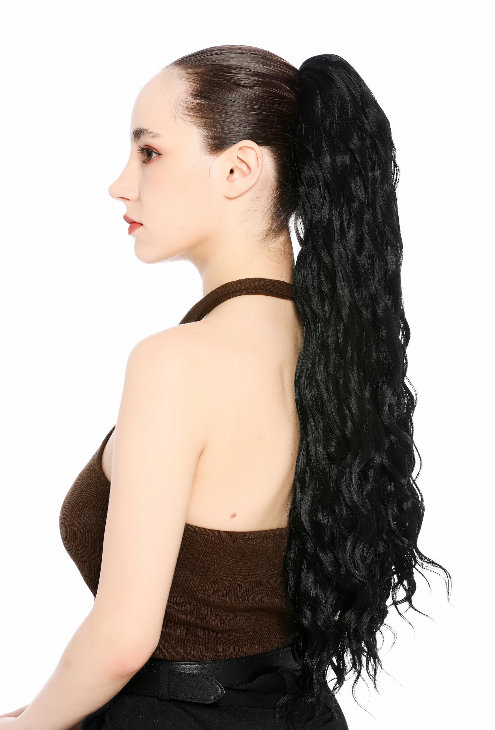 wig-me-up-n1557a-1-haarteil-pferdeschwanz-zopf-schwarz-gewellt-70-cm image 2