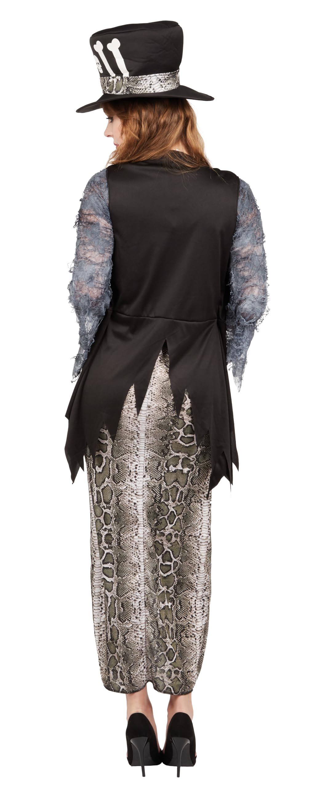 p-tit-clown-voodoo-kost-m-f-r-damen-kleid-und-hut-mit-knochen image 3