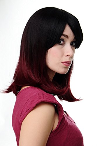 wig-me-up-h9705-2f118-damenper-cke-schulterlang-ombre-schwarz-aubergine-35-cm image 7
