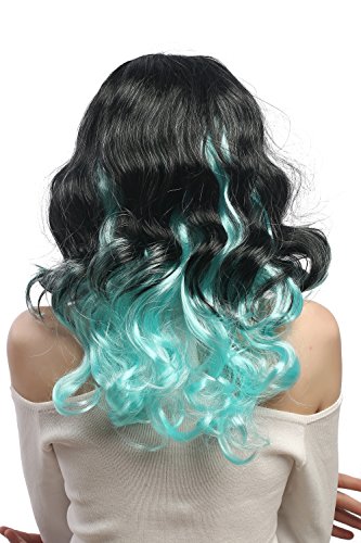 wig-me-up-dec185-za103-98a-ombre-per-cke-schwarz-t-rkis-blau-wellig-50-cm image 8
