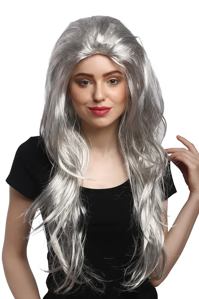 wig-me-up-91125-party-per-cke-grau-lang-70-cm-hexe-oma image 1