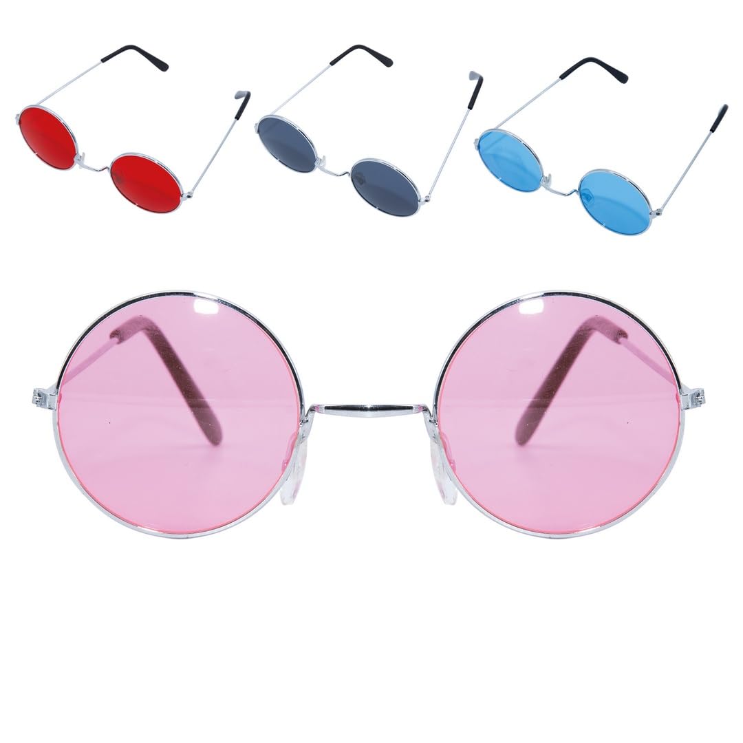 p-tit-clown-10801-metall-brille-rund-hippie-kost-m-brille-ohne-gl-ser-farbauswah image 1