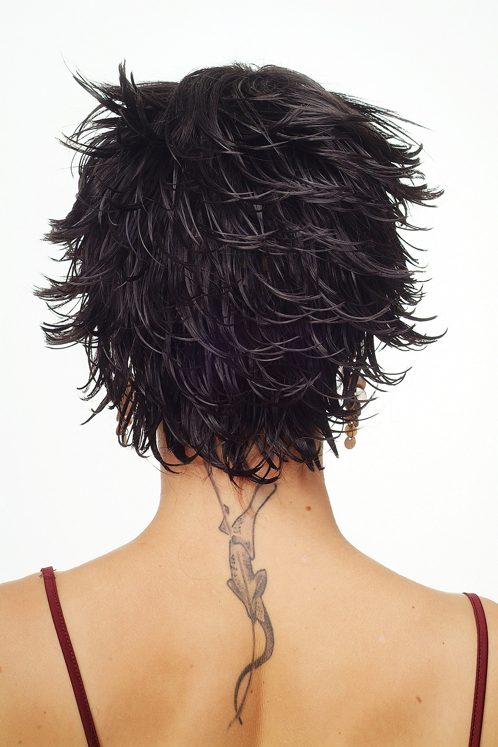 wig-me-up-dw140-2-kurzhaar-per-cke-wet-look-schwarzbraun-25-cm image 4