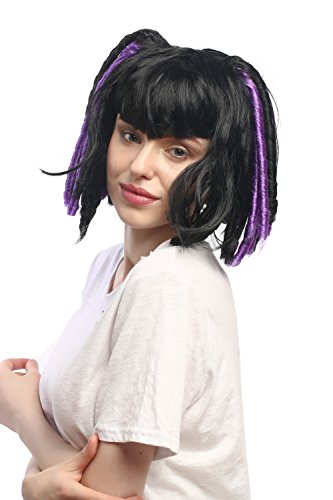 wig-me-up-3160-p103-p08a-per-cke-damen-z-pfe-lolita-schwarz-lila-30-cm image 6
