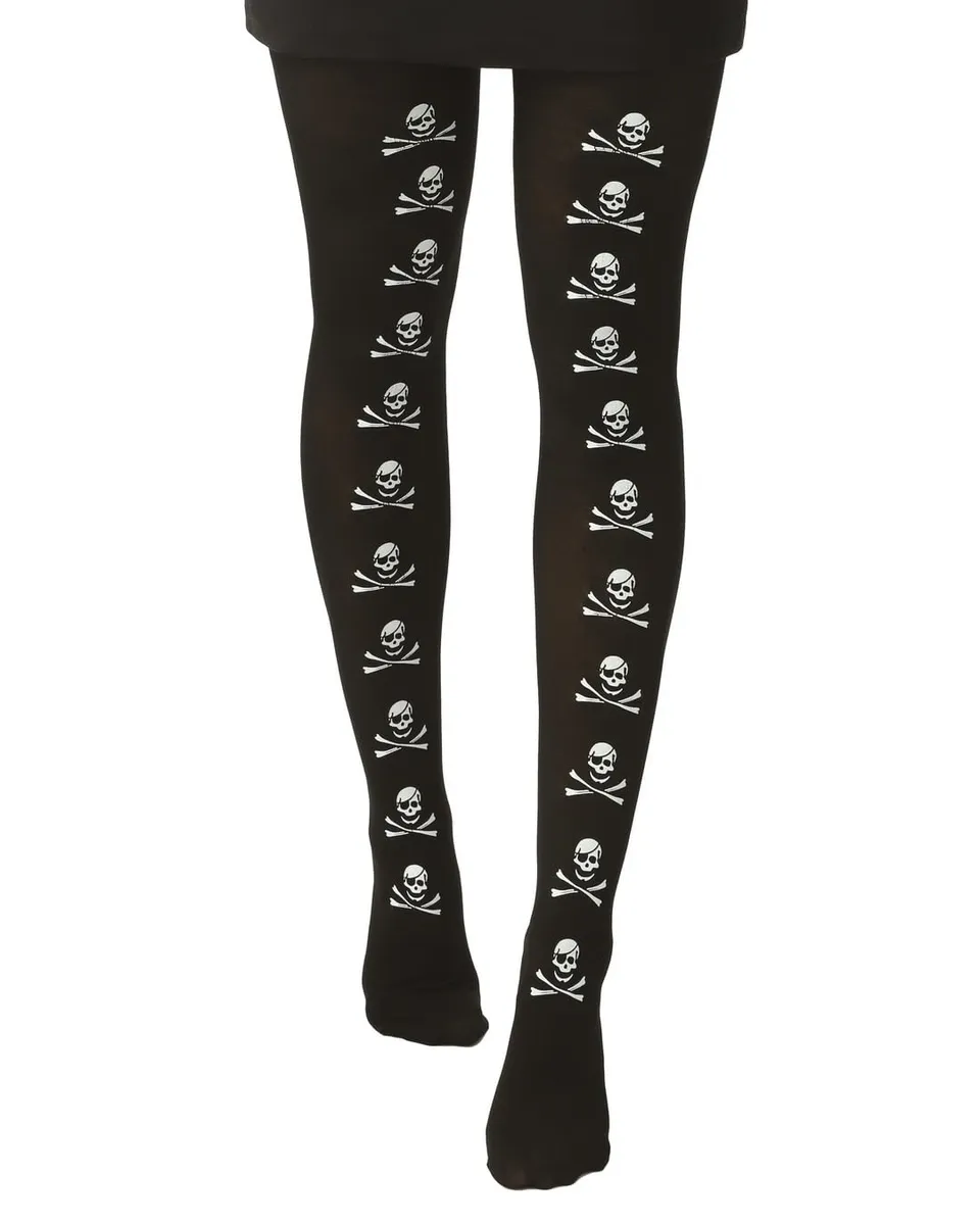 p-tit-clown-halloween-strumpfhose-damen-skelett-day-of-the-dead-fledermaus image 1