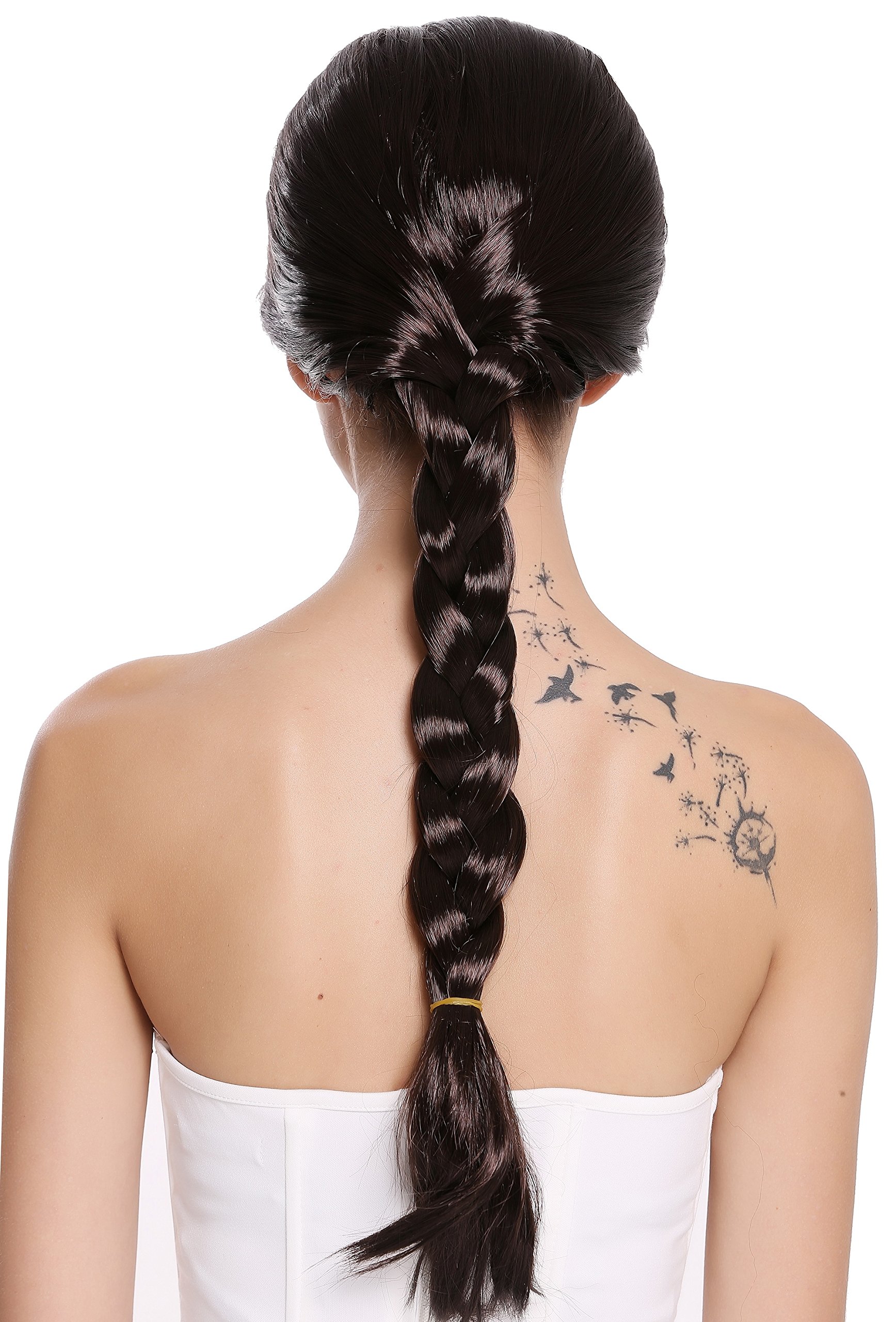 wig-me-up-per-p2-damenper-cke-rapunzel-lang-dunkelbraun-geflochtener-zopf image 4