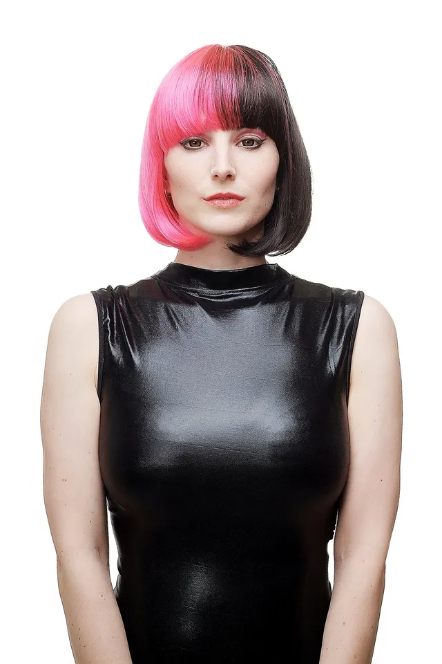 wig-me-up-damen-per-cke-bob-pink-schwarz-sa066-tf2315h2-30-cm image 1