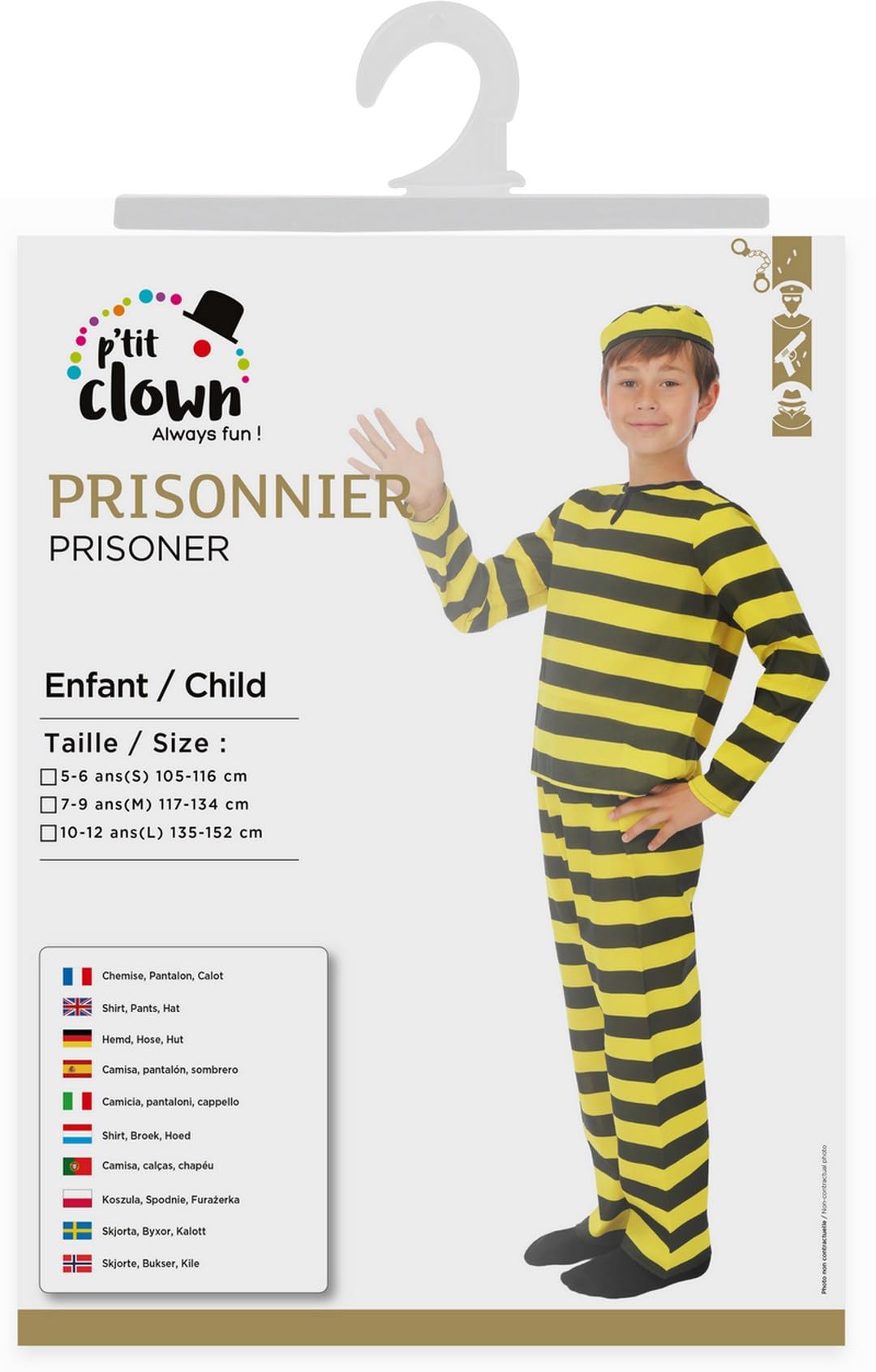 ptit-clown-gefangenenkost-m-f-r-kinder-3-teiliges-kost-m-mit-hut-hemd-und-hose image 8