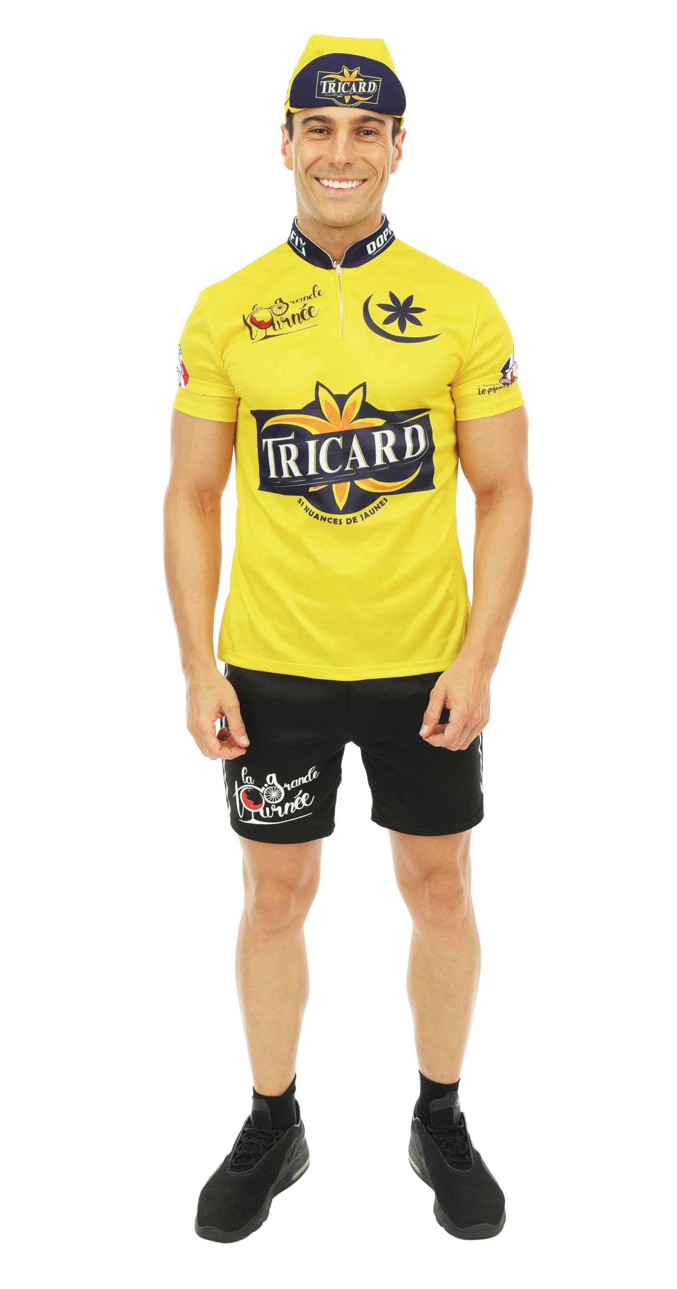 ptit-clown-radfahrer-kost-m-f-r-erwachsene-t-shirt-shorts-m-tze-polyester image 1