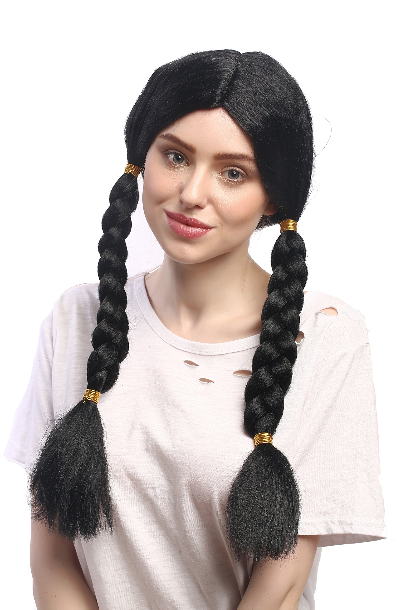 wig-me-up-91086-za103-damen-per-cke-schwarz-mit-dicken-z-pfen-55-cm image 1
