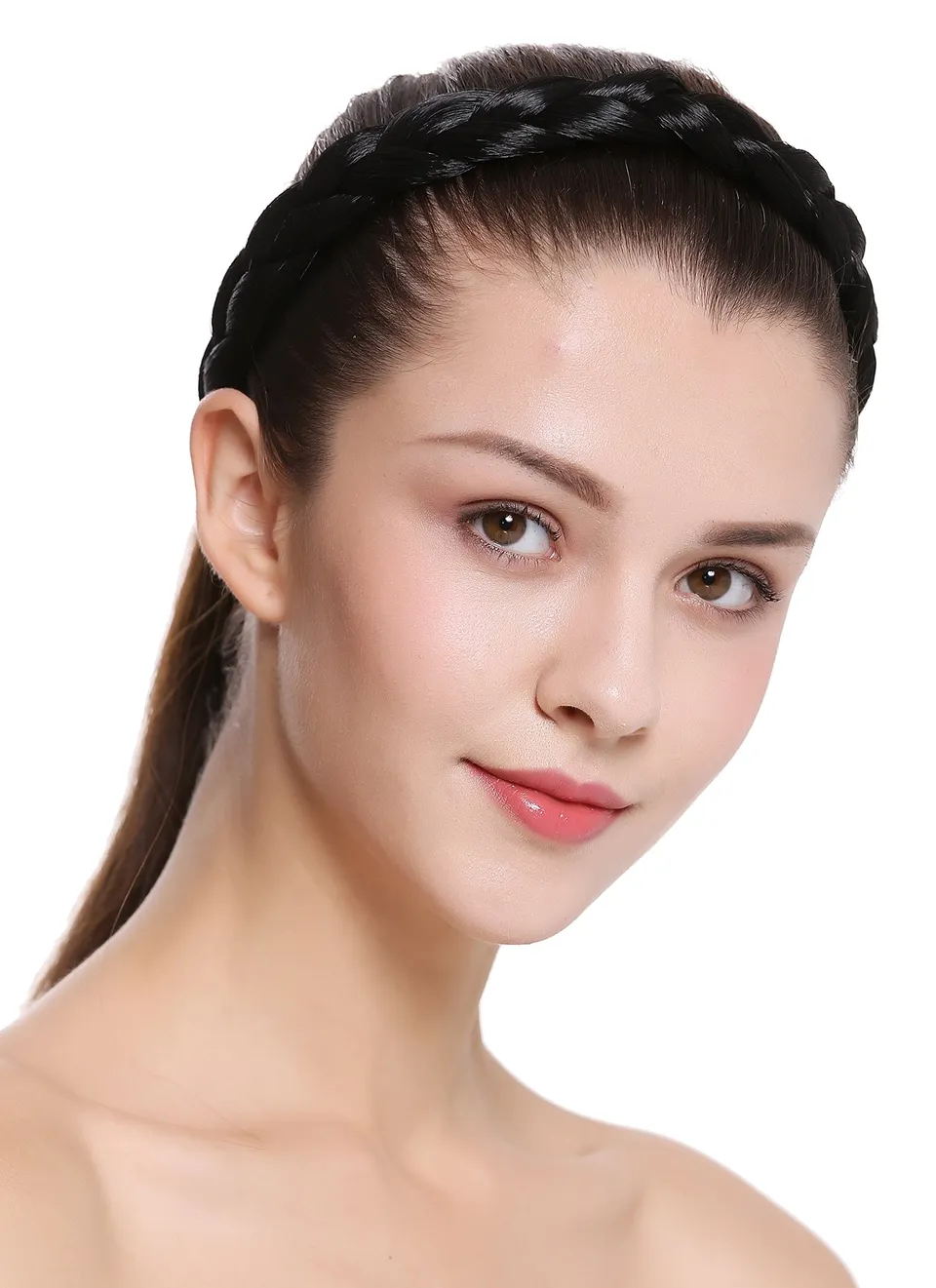 wig-me-up-cxt-007-001-geflochtener-haarreif-haarband-2-cm-tiefschwarz-ca-42-cm image 1