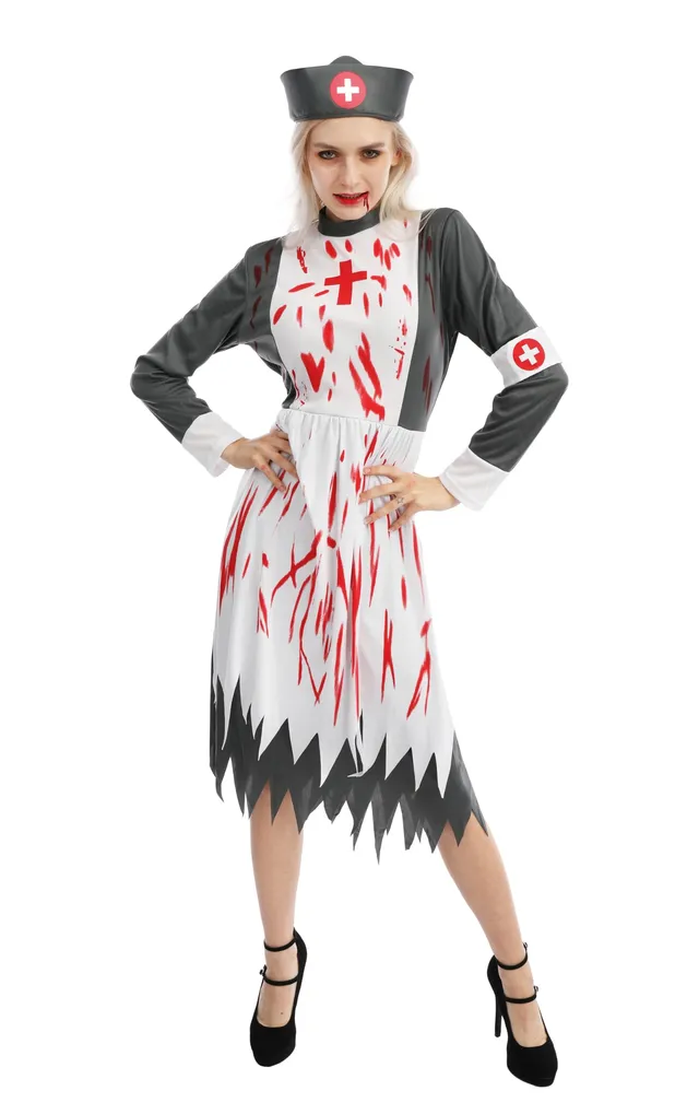 p-tit-clown-blutiges-krankenschwester-kost-m-damen-kleid-haarreif image 1