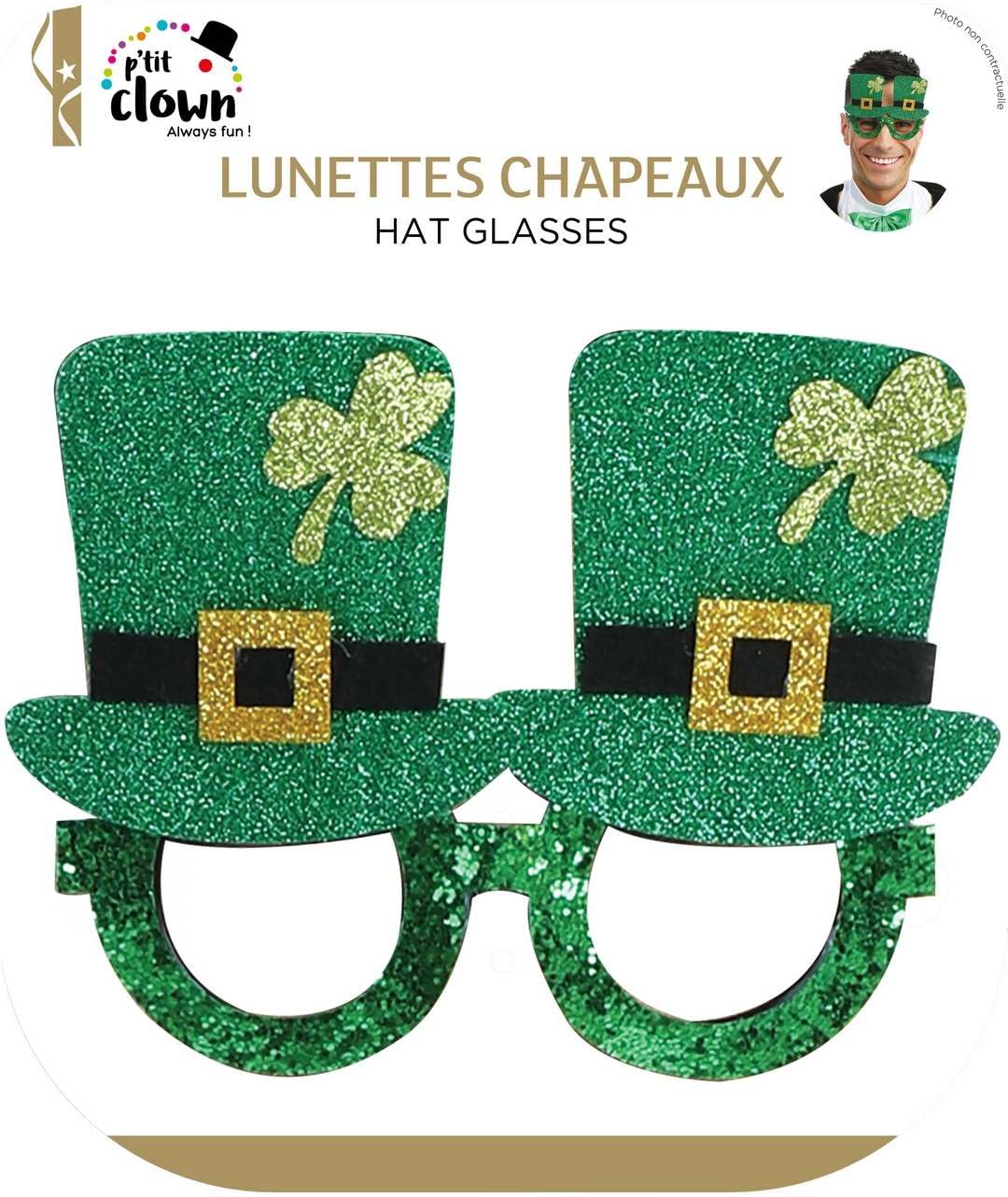ptit-clown-23242-st-patrick-s-hut-brille-gr-n-gold-f-r-erwachsene image 5
