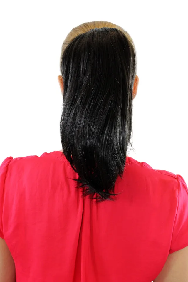 wig-me-up-15-9-3-haarteil-zopf-schwarzbraun-glatt-25-cm-butterfly-clip image 1