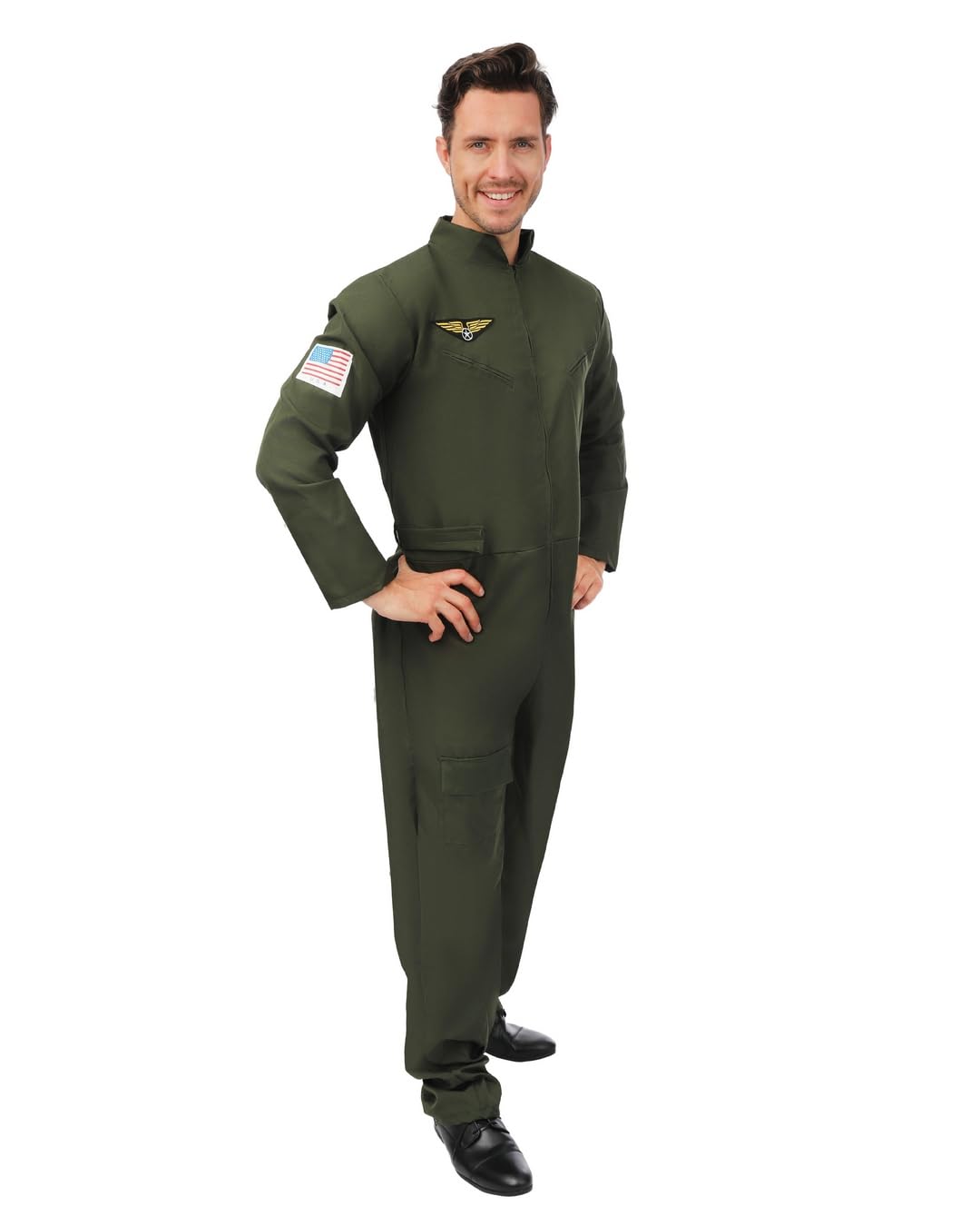 ptit-clown-jagdpilot-kost-m-air-pilot-suit-overall-khaki-gr-n-herren image 3