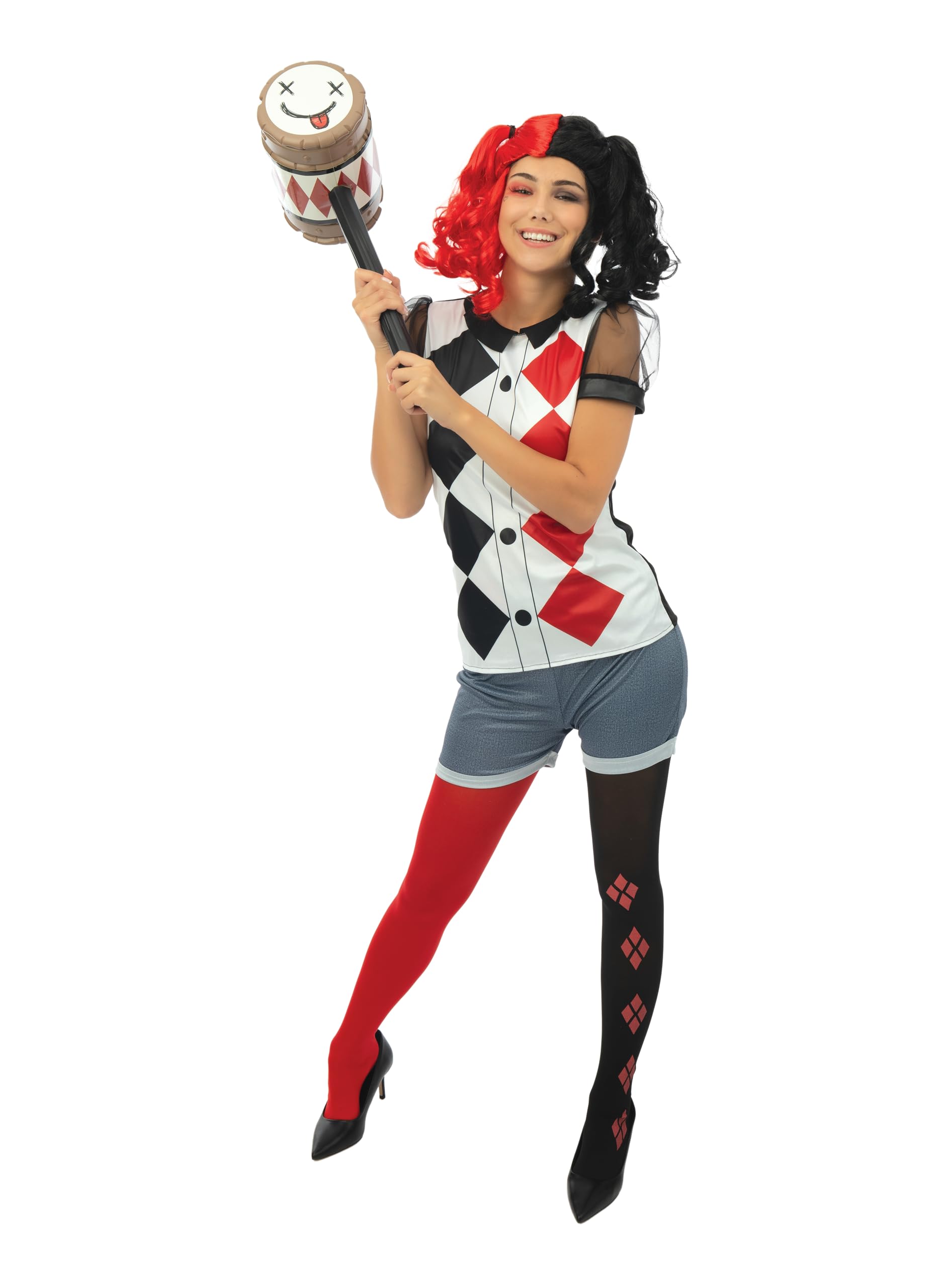 ptit-clown-harlekin-per-cke-mit-zipfeln-schwarz-rot image 5