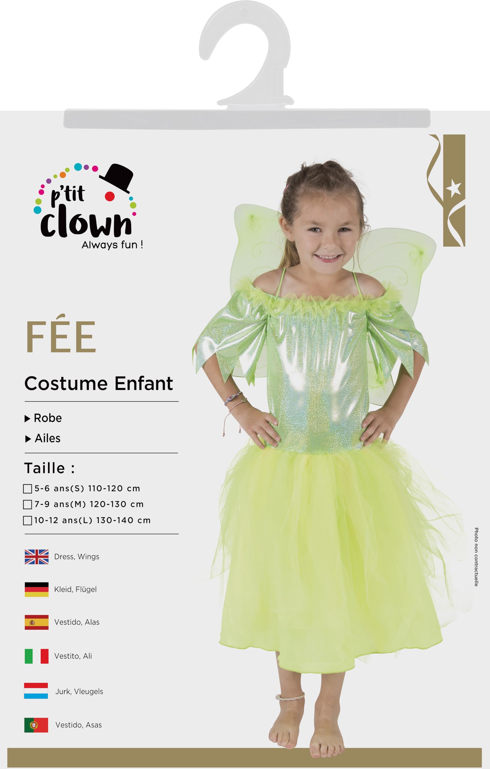 p-tit-clown-fee-kost-m-m-dchen-10-12-jahre-gelb-gr-n image 5