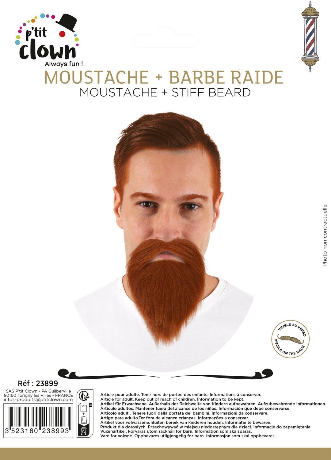 ptit-clown-schnurrbart-und-bart-selbstklebend-rot-kost-m-bart-set image 4